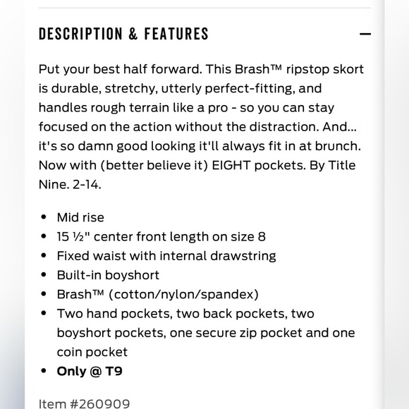 Title Nine Big B Skort Wailea Camo green pink zip close pockets boy short lined - Picture 6 of 16